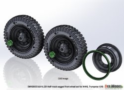 画像12: DEF.MODEL[DW16003]1/16 WWII ドイツ Sd.Kfz.251 Ausf.Dハーフトラック用自重変形フロントタイヤセット(ダス・ヴェルク/トランペッター用)