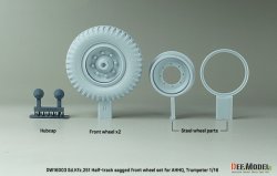 画像3: DEF.MODEL[DW16003]1/16 WWII ドイツ Sd.Kfz.251 Ausf.Dハーフトラック用自重変形フロントタイヤセット(ダス・ヴェルク/トランペッター用)