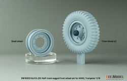 画像4: DEF.MODEL[DW16003]1/16 WWII ドイツ Sd.Kfz.251 Ausf.Dハーフトラック用自重変形フロントタイヤセット(ダス・ヴェルク/トランペッター用)