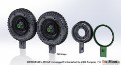 画像9: DEF.MODEL[DW16003]1/16 WWII ドイツ Sd.Kfz.251 Ausf.Dハーフトラック用自重変形フロントタイヤセット(ダス・ヴェルク/トランペッター用)