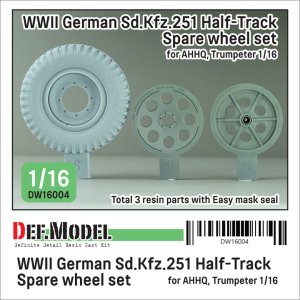 画像1: DEF.MODEL[DW16004]1/16 WWII ドイツ Sd.Kfz.251 Ausf.Dハーフトラック用スペアタイヤ&予備転輪セット(ダス・ヴェルク/トランペッター用) (1)
