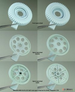 画像6: DEF.MODEL[DW16004]1/16 WWII ドイツ Sd.Kfz.251 Ausf.Dハーフトラック用スペアタイヤ&予備転輪セット(ダス・ヴェルク/トランペッター用)