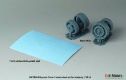 画像2: DEF.MODEL[DW24003]1/24 現用 韓国 ヒュンダイ ポーターII小型トラック用スチールホイールセット(アカデミー用)