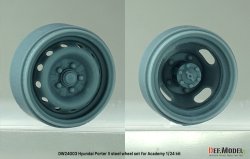 画像5: DEF.MODEL[DW24003]1/24 現用 韓国 ヒュンダイ ポーターII小型トラック用スチールホイールセット(アカデミー用)