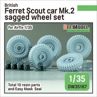 DEF.MODEL[DW35167]1/35 現用 イギリス フェレットMk.2装甲車用自重変形タイヤセット(エアフィックス用)