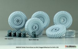 画像2: DEF.MODEL[DW35167]1/35 現用 イギリス フェレットMk.2装甲車用自重変形タイヤセット(エアフィックス用)
