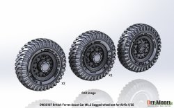 画像11: DEF.MODEL[DW35167]1/35 現用 イギリス フェレットMk.2装甲車用自重変形タイヤセット(エアフィックス用)
