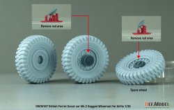 画像4: DEF.MODEL[DW35167]1/35 現用 イギリス フェレットMk.2装甲車用自重変形タイヤセット(エアフィックス用)