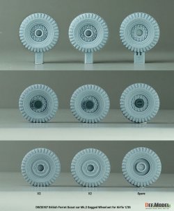画像5: DEF.MODEL[DW35167]1/35 現用 イギリス フェレットMk.2装甲車用自重変形タイヤセット(エアフィックス用)