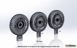 画像9: DEF.MODEL[DW35167]1/35 現用 イギリス フェレットMk.2装甲車用自重変形タイヤセット(エアフィックス用)