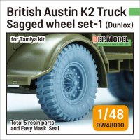DEF.MODEL[DW48010]1/48 WWII イギリス オースチンK2トラック用タイヤセット(1) ダンロップタイプ(タミヤ用)