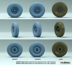 画像12: DEF.MODEL[DW48010]1/48 WWII イギリス オースチンK2トラック用タイヤセット(1) ダンロップタイプ(タミヤ用)