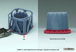 画像9: DEF.MODEL[DZ48011]1/48 現用 アメリカ/韓国 F-15Eストライクイーグル/F-15Kスラムイーグル用GEエンジンノズルセット 開状態(アカデミー用)