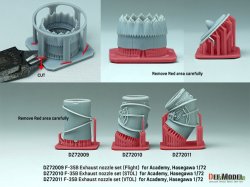 画像8: DEF.MODEL[DZ72009]1/72 現用 アメリカ F-35BライトニングII用エンジンノズルセット 飛行/駐機状態(アカデミー/ハセガワ用)