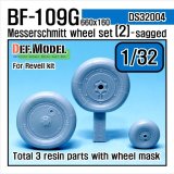 DEF.MODEL[DS32004]1/32 メッサーシュミット Bf109G-6 自重変形タイヤ 2（レベルキット用1/32）