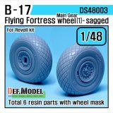 DEF.MODEL[DS48003]1/48 B-17F/G フライングフォートレス 自重変形タイヤ 1（レベルキット用1/48）