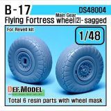 DEF.MODEL[DS48004]1/48 B-17F/G フライングフォートレス 自重変形タイヤ 2（レベルキット用1/48）