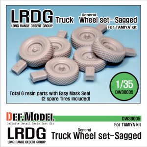 画像1: DEF.MODEL[DW30005A]イギリス LRDG デザートシボレー 自重変形タイヤ（タミヤ用） (1)