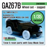 DEF.MODEL[DW30006]GAZ67B フィールドカー 自重変形タイヤ（タミヤ用）