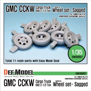 画像1: DEF.MODEL[DW30007]GMC CCKW 6×6 1/2t カーゴトラック 自重変形タイヤ（タミヤ/ホビーボス用） (1)