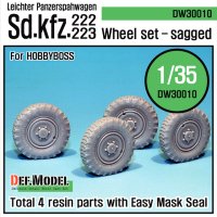 DEF.MODEL[DW30010]Sd.Kfz.222/223 自重変形タイヤ（ホビーボス用）