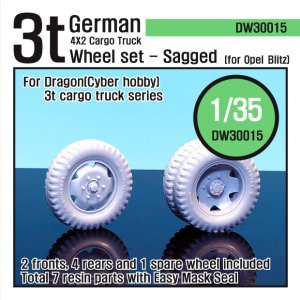 画像1: DEF.MODEL[DW30015]オペル ブリッツ 3t カーゴトラック 自重変形タイヤ（ドラゴン用） (1)