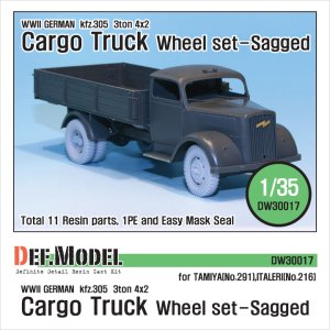 画像1: DEF.MODEL[DW30017]オペル ブリッツ 3t カーゴトラック 自重変形タイヤ（タミヤ/イタレリ用） (1)