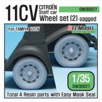 DEF.MODEL[DW30027]WW2 11CV スタッフカー 自重変形タイヤセット 2（タミヤ11ＣＶ用）