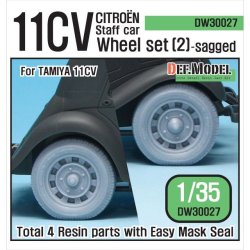 画像1: DEF.MODEL[DW30027]WW2 11CV スタッフカー 自重変形タイヤセット 2（タミヤ11ＣＶ用）
