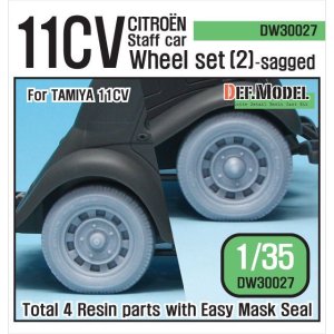 画像1: DEF.MODEL[DW30027]WW2 11CV スタッフカー 自重変形タイヤセット 2（タミヤ11ＣＶ用） (1)