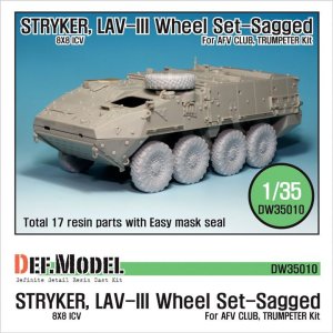 画像1: DEF.MODEL[DW35010]ストライカー/LAV-III 自重変形タイヤ（AFV Club/トランぺッター用） (1)