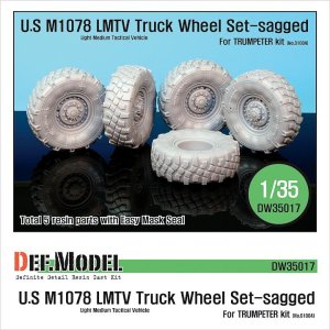 画像1: DEF.MODEL[DW35017]U.S. M1078 LMTV トラック 自重変形タイヤ（トランぺッター用） (1)