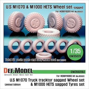 画像1: DEF.MODEL[DW35020]1/35 M1070 トレーラーヘッド/M1000 トレーラー 自重変形タイヤ（ホビーボス用） (1)