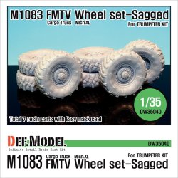 画像1: DEF.MODEL[DW35040]M1083 FMTV カーゴトラック Mich.XL 自重変形タイヤ（トランぺッター用）