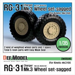 画像1: DEF.MODEL[DW35045]RG-31 Mk.3 装輪式兵員輸送車 自重変形タイヤ（キネティック用） (1)