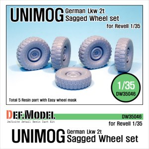 画像1: DEF.MODEL[DW35046]ドイツ ウニモグ Lkw 2t 自重変形タイヤ（レベルキット用） (1)