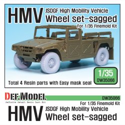 画像1: DEF.MODEL[DW35066]陸上自衛隊 HMV 自重変形タイヤセット（ファインモールド用）