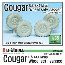 画像1: DEF.MODEL[DW35072]アメリカ クーガー 4X4 Mラップ 自重変形タイヤセット（パンダ用）