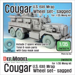 画像1: DEF.MODEL[DW35074]アメリカ クーガー 6X6 Mrap 自重変形タイヤ Set 2 スペアホイール（モンモデル用）