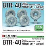 DEF.MODEL[DW35076]ロシア BTR-40 自重変形タイヤ（トランぺッター用）
