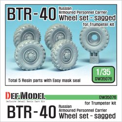 画像1: DEF.MODEL[DW35076]ロシア BTR-40 自重変形タイヤ（トランぺッター用）