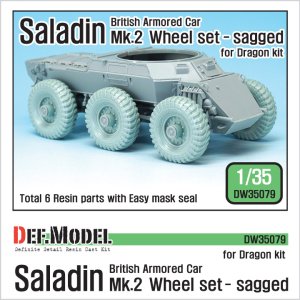 画像1: DEF.MODEL[DW35079]イギリス サラディン MK.II 自重変形タイヤ（ドラゴン用） (1)