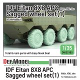 DEF.MODEL[DW35185]1/35 現用 イスラエル エイタン8x8装甲兵員輸送車 自重変形タイヤセット(1) ミシュランXMLタイヤ(ホビーボス用)