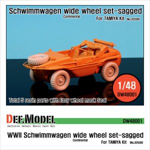 画像1: DEF.MODEL[DW48001]1/48 シュビムワーゲン ワイドタイヤ コンチネンタル 自重変形タイヤ（タミヤ用1/48） (1)