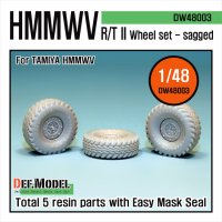 DEF.MODEL[DW48003]1/48 HMMWV R/T II 自重変形タイヤ（タミヤ用1/48）