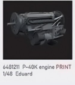 画像1: エデュアルド[EDU6481211]1/48 P-40K エンジンw/カウリング (エデュアルド用)