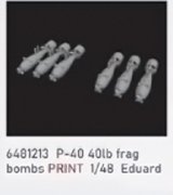 エデュアルド[EDU6481213]1/48 P-40 40ポンド破砕爆弾 (6個入) (エデュアルド用)