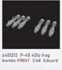 画像1: エデュアルド[EDU6481213]1/48 P-40 40ポンド破砕爆弾 (6個入) (エデュアルド用)