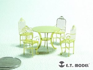 画像1: E.T.MODEL[J35-019]1/35 一般型ダイニングテーブル・チェア タイプ1 (1)