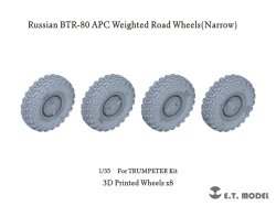 画像1: E.T.MODEL[P35-113]1/35 ロシアBTR-80用自重変形タイヤセットナロー型(トランペッター用)